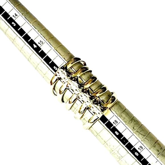 Silver Cut Out Diamond Wide Ribcage Wrap Ring NEW - Picture 5 of 5